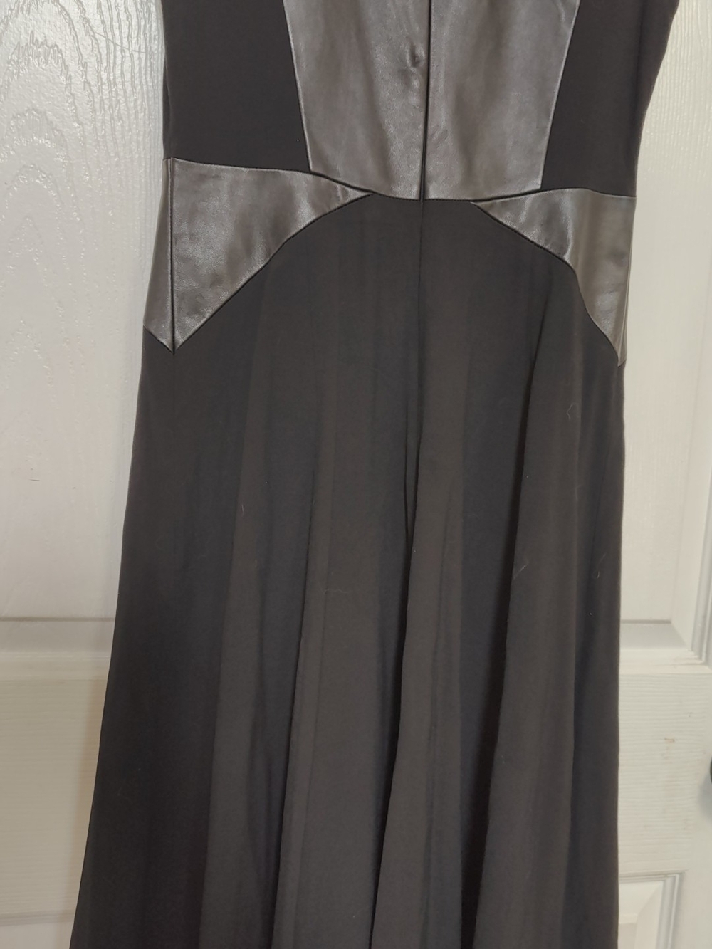 Classiques Entier Black Maxi Dress with Faux-Leather Panels
